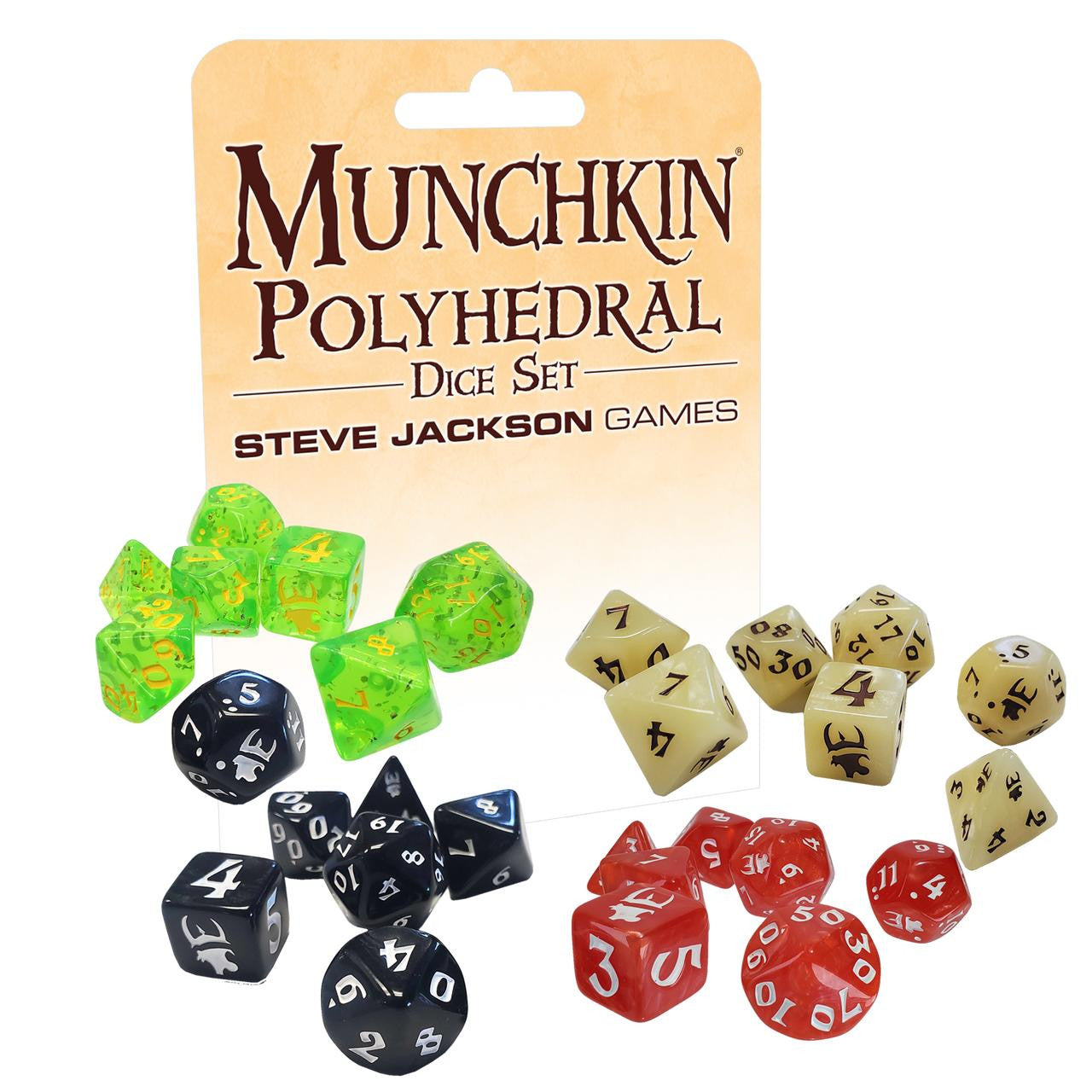 Steve Jackson Games Munchkin Polyhedral Dice Set - Red/White